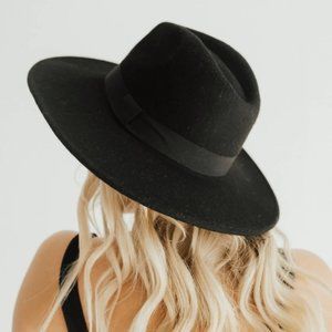 Carly Jean Los Angeles CJLA Chelsea Wool Hat Black